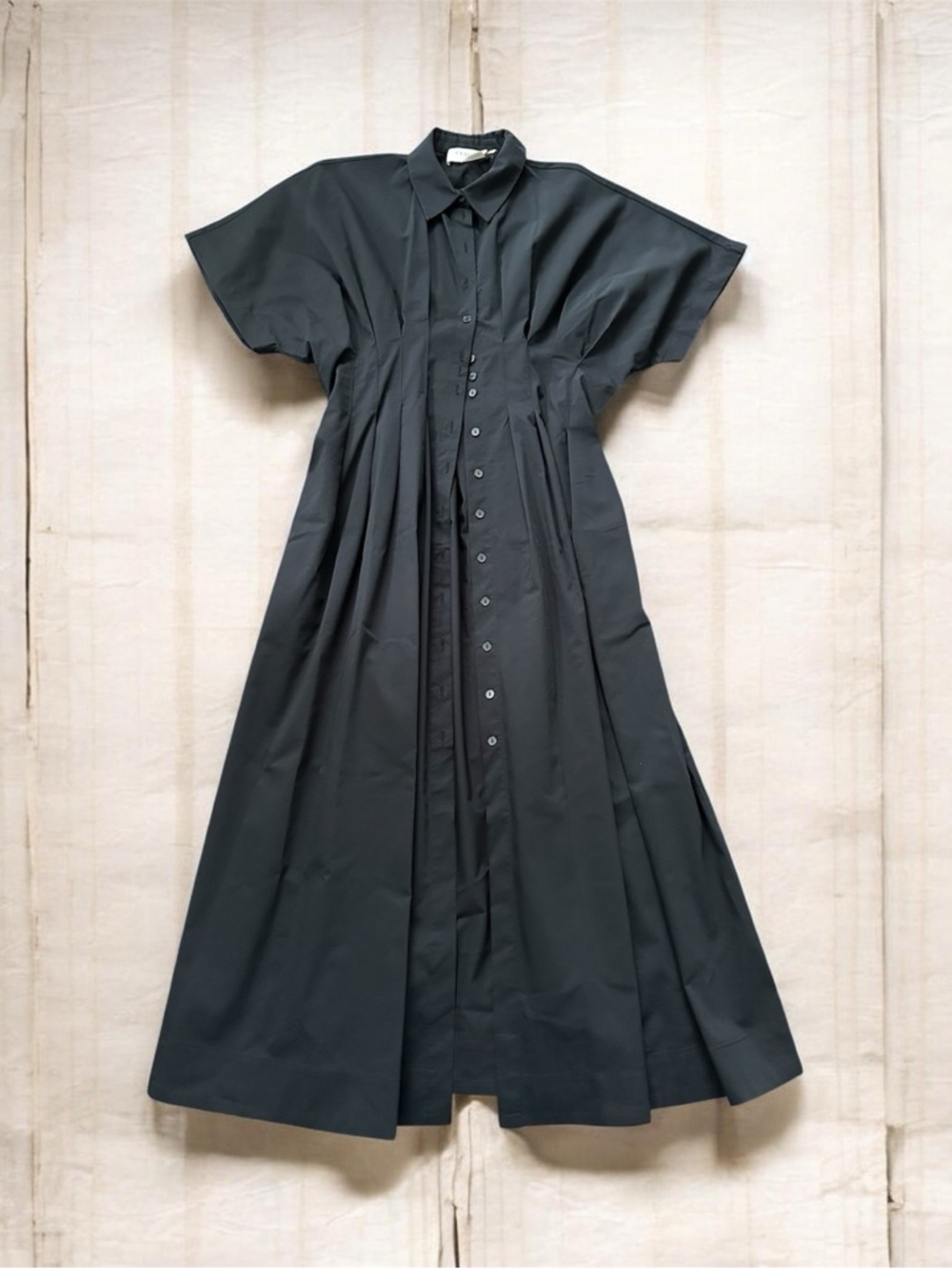 Anthropologie Tobie Maxi Shirt Dress Black | Large - Picture 6 of 11